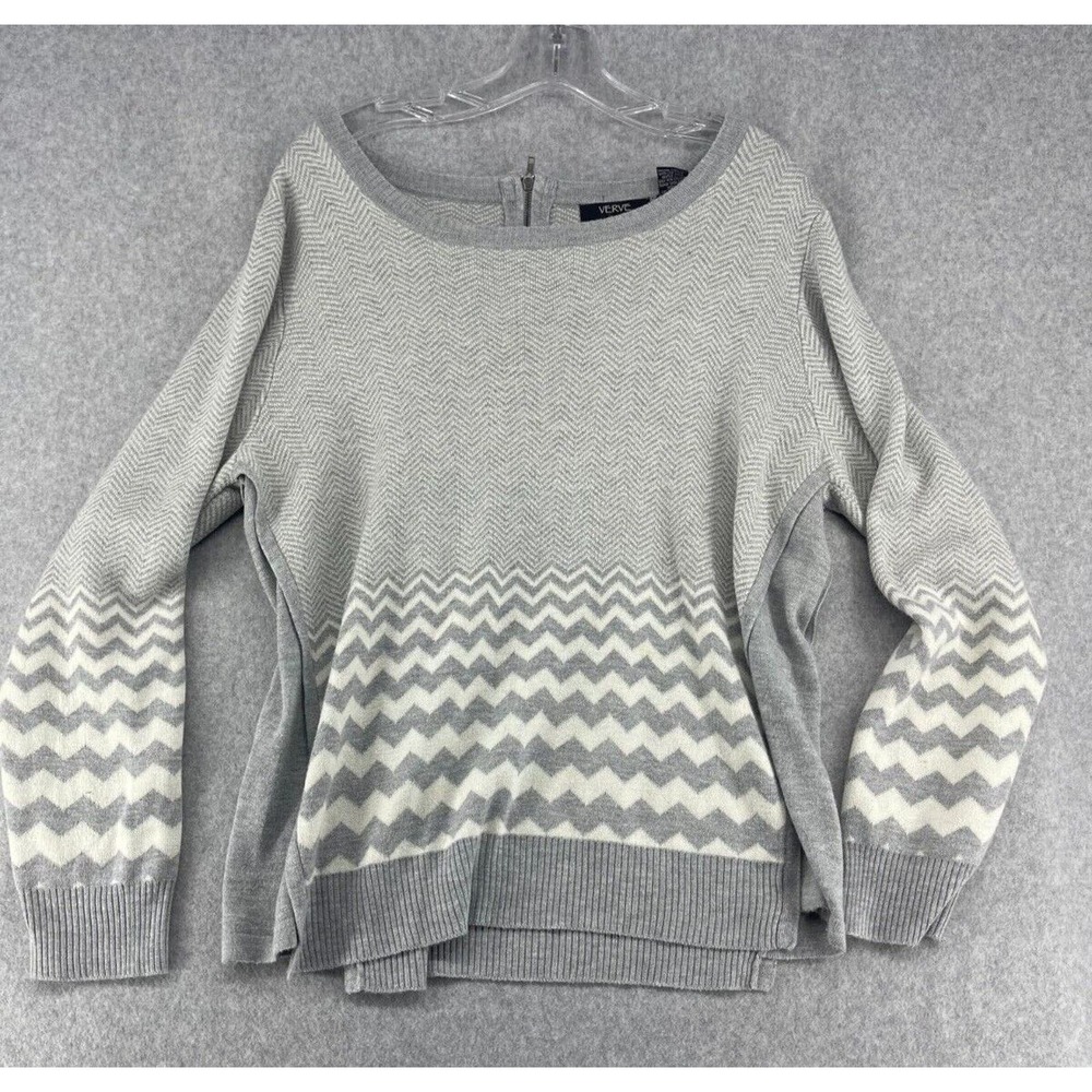 Verve Ami Pullover Sweater Zipper Closure Women's 1X Lightweight Acrylic Rayon